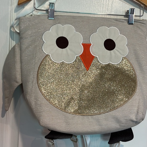 Swimming bag Forever Young Backpack - Golden Glitter Owl. - Picture 4 of 13